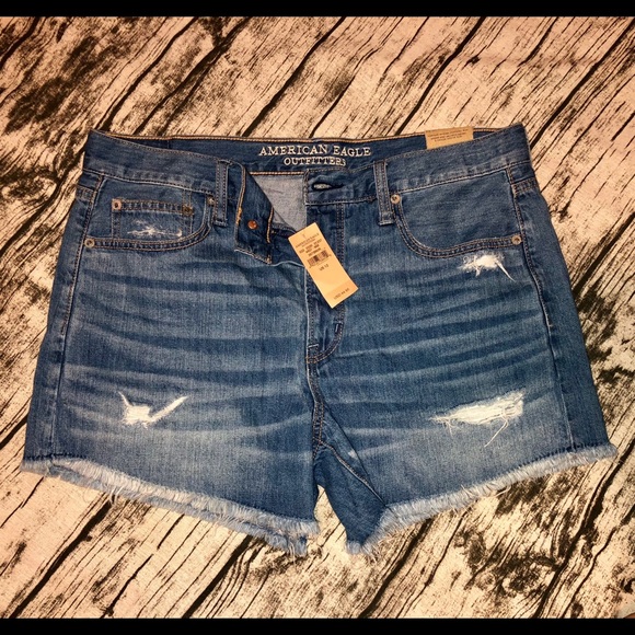 NWT | AEO Distressed Hi-Rise Festival Midi Shorts - Picture 4 of 8